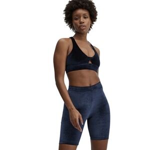 Fabletics High Waisted Velour 9'' Short Size XXS (0-2) Deep Navy T1849 NWT‎ $45